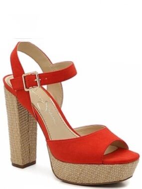 Jessica Simpson Orange Tangerine Priella Platform Sandal Size 9.5